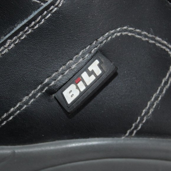 Bilt Black Leather Lace Up Steel Toe Oil Resistant Motorcycle Boots Men's 11 - Picture 8 of 13